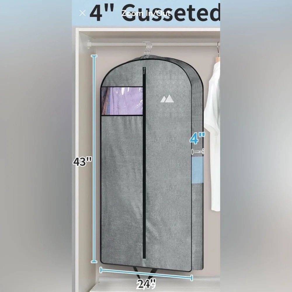 Misslo Gray Garment Storage Bag with Clear Window - Apparel Protector